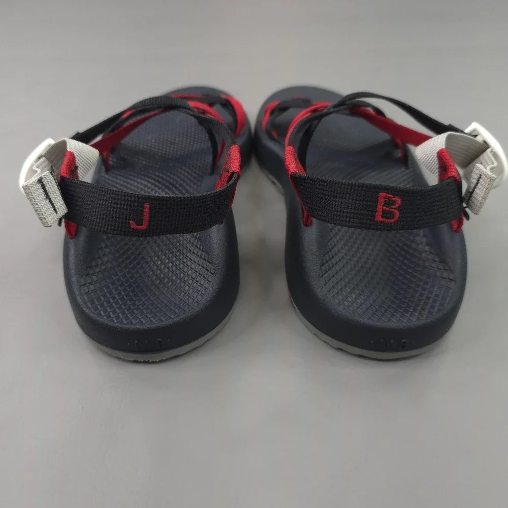Chaco Shoes Mens 8 Navy Red Z/2 Sport Sandals Hiking Custom Buckle Strap USA